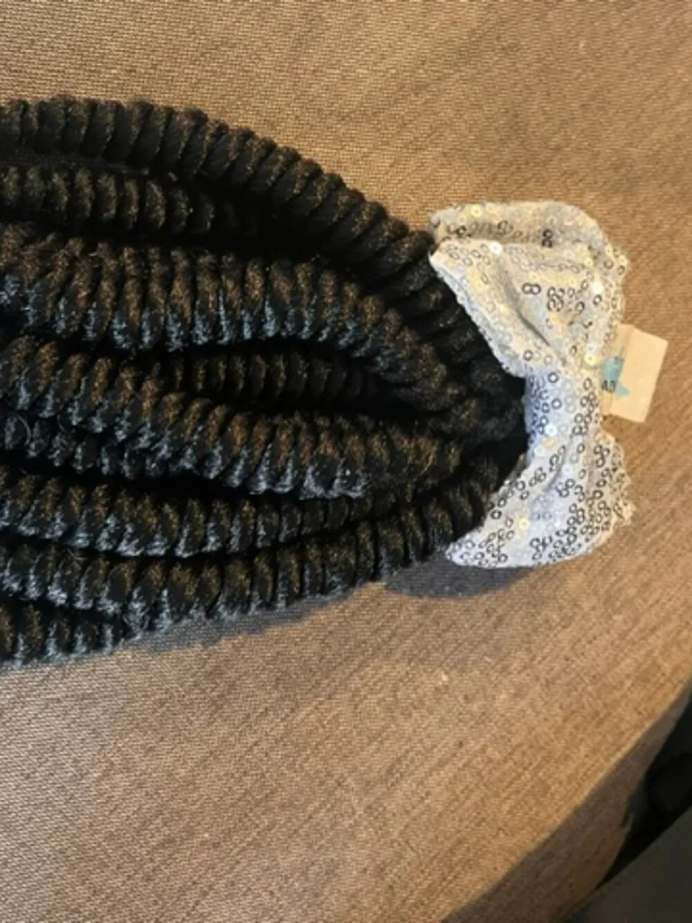 PONY TAIL BRAIDS WITH RHINESTONE BOWS
